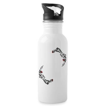 Letter D - Water bottle with straw - white - Right
