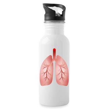 Human Lung – Medical Illustration - Water bottle with straw - white - Right