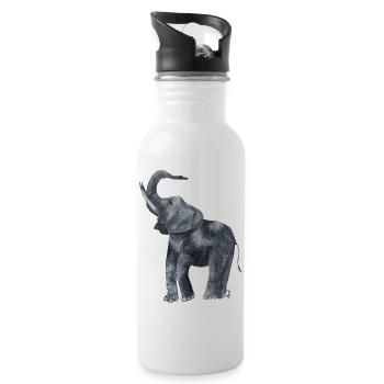 Majesty in Grey - Water bottle with straw - white - Right
