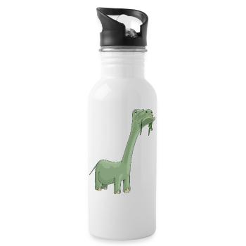 Diplodocus Casual Cartoon - Water bottle with straw - white - Right