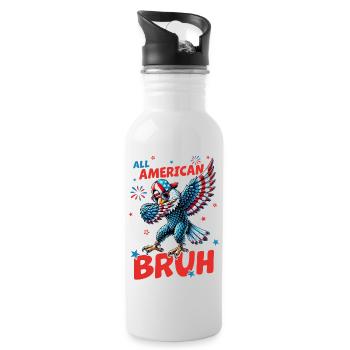 All American Bruh - Trinkflasche mit integriertem Trinkhalm - Weiß - Rechts