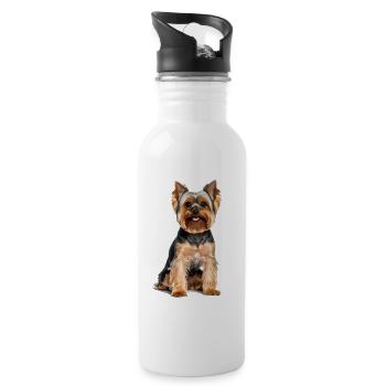 Yorkshire Terrier – Petit, mignon et plein de caractère ! - Gourde avec paille intégrée - blanc - Droite