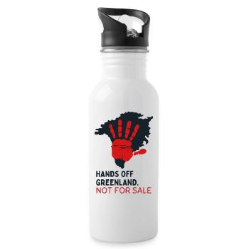 Hands Off Greenland n’est pas à vendre - Gourde avec paille intégrée - blanc - Droite
