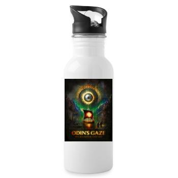 Odin's Gaze – The All-Seeing Eye - Water bottle with straw - white - Right