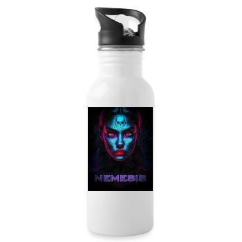 Nemesis – Cyber Face of Darkness - Water bottle with straw - white - Right