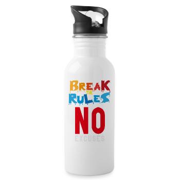 Break the Rules - Water bottle with straw - white - Right