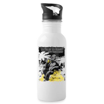 Primal Ape with Banana Pile - Water bottle with straw - white - Right