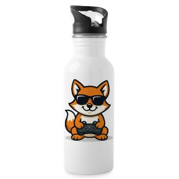 Foxy Gamer - Water bottle with straw - white - Right
