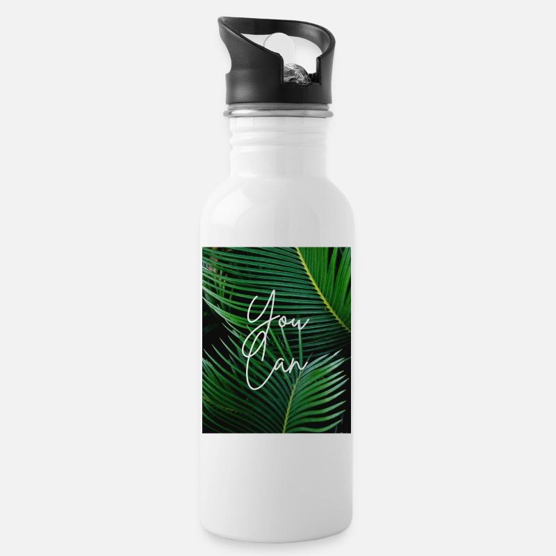 YOU CAN - Trinkflasche mit integriertem Trinkhalm - Weiß