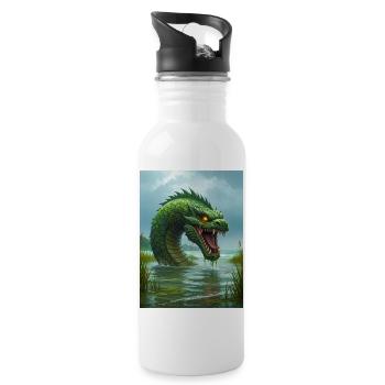 Taniwha, gardien de l’eau maori de Nouvelle-Zélande - Gourde avec paille intégrée - blanc - Droite