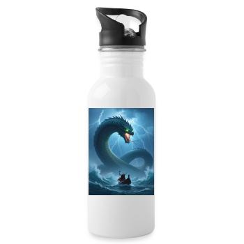 Jörmungandr, Norse sea serpent of Scandinavian - Water bottle with straw - white - Right