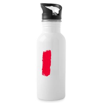 Red White White Red T Shirt - Water bottle with straw - white - Right