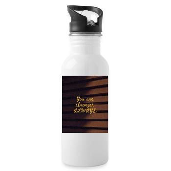 You are stronger ALWAYS - Water bottle with straw - white - Right