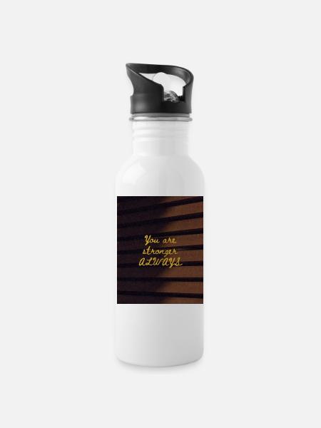 You are stronger ALWAYS - Water bottle with straw - white