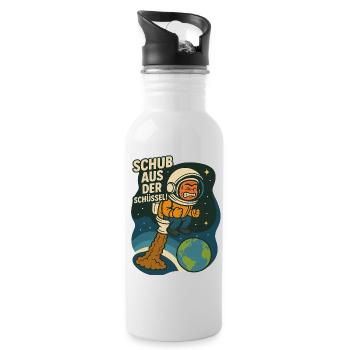 Thrust Out Of The Bowl Toilet Toilet Toilet Funny - Water bottle with straw - white - Right