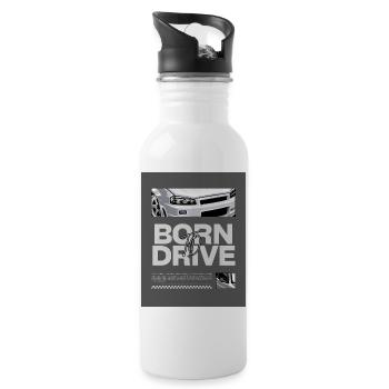 Born to Drive Motorsport R34 GTR Racing Tuning - Water bottle with straw - white - Right