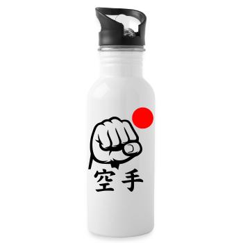 Karate Faust / Fist - Water bottle with straw - white - Right