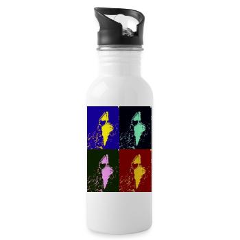 Mediterranean shellfish - Water bottle with straw - white - Right