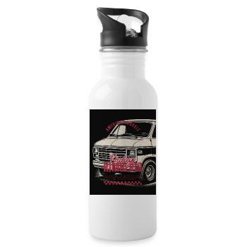 Vintage Rimbiero American Muscle Design - Water bottle with straw - white - Right
