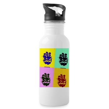 Pine cone - Water bottle with straw - white - Right