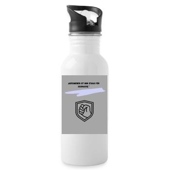 Motivierender Schutzsymbol Druck - Trinkflasche mit integriertem Trinkhalm - Weiß - Rechts