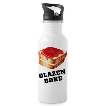 VERRE DE BŒUF (sandwich à la confiture). Chemise dialecte - Gourde avec paille intégrée - blanc - Droite