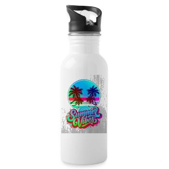 Der tropische Duft des Mittelmeers - Trinkflasche mit integriertem Trinkhalm - Weiß - Rechts