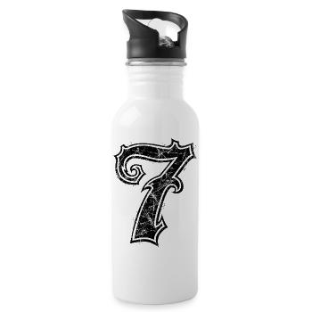 7 - Trinkflasche mit integriertem Trinkhalm - Weiß - Rechts