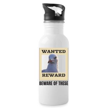 Humoristique Seagull Wanted Poster - Gourde avec paille intégrée - blanc - Droite