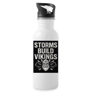Storms Build Vikings Bold Design - Water bottle with straw - white - Right