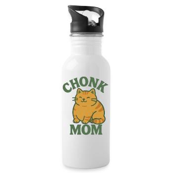 Ingwerkatze Chonk Mom - Trinkflasche mit integriertem Trinkhalm - Weiß - Rechts