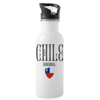 Ursprünglich aus Chile, geboren in Chile - Trinkflasche mit integriertem Trinkhalm - Weiß - Rechts