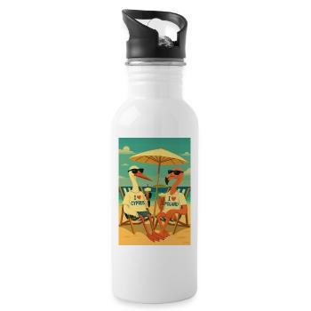 Birds in summer climates - Water bottle with straw - white - Right