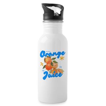 Orange Juice - Trinkflasche mit integriertem Trinkhalm - Weiß - Rechts