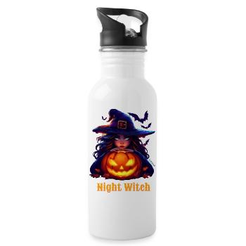 Halloween - Sorcière -Night Witch - Gourde avec paille intégrée - blanc - Droite
