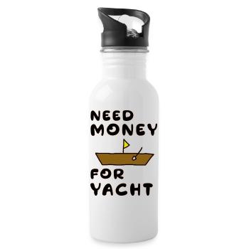need money for yacht - Water bottle with straw - white - Right