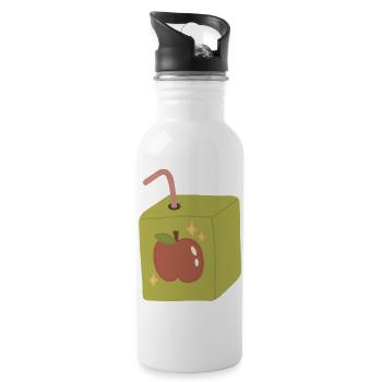 Skurriles Design der Apfelsaftdose - Trinkflasche mit integriertem Trinkhalm - Weiß - Rechts