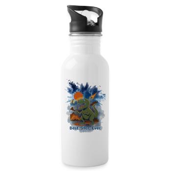 Dinosaur Meteorite Volcano - Water bottle with straw - white - Right