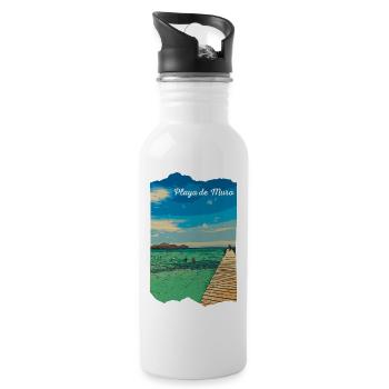Playa de Muro - Mallorca - Water bottle with straw - white - Right