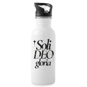 Soli Deo Gloria Typographic Tee - Trinkflasche mit integriertem Trinkhalm - Weiß - Rechts