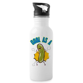 Cool_as_a_Cucumber Sätze sagen Slang-Redewendungen - Trinkflasche mit integriertem Trinkhalm - Weiß - Rechts