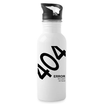 404 Error Motivation not found Lustiger IT Spruch - Trinkflasche mit integriertem Trinkhalm - Weiß - Rechts