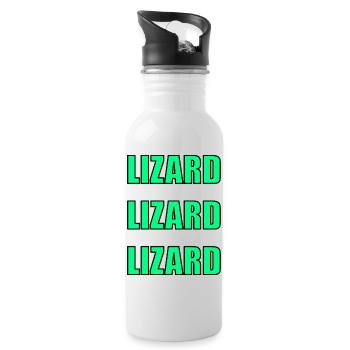 Lizard Echo - Water bottle with straw - white - Right