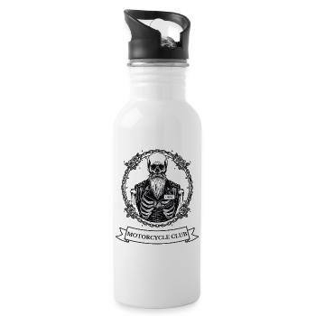 MOTORRADCLUB002 - Trinkflasche mit integriertem Trinkhalm - Weiß - Rechts