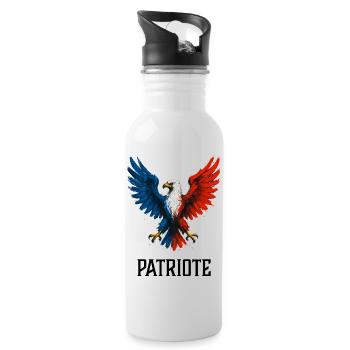 Aigle flamboyant bleu blanc rouge France Patriote - Gourde avec paille intégrée - blanc - Droite