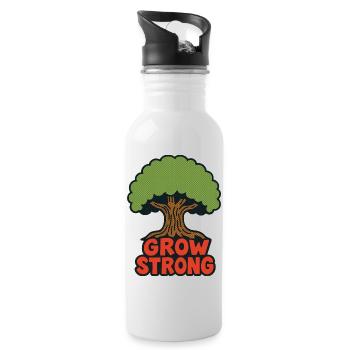 Grow Strong Tree Retro - Trinkflasche mit integriertem Trinkhalm - Weiß - Rechts