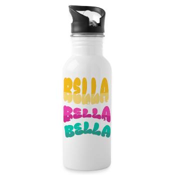Police tricolore Bella Bella - Gourde avec paille intégrée - blanc - Droite