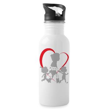 Grandma is the very best grandma with grandchildren - Water bottle with straw - white - Right