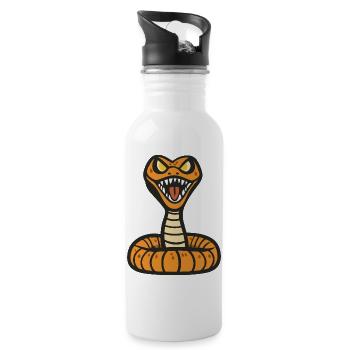 Snake Cobra Halloween Zombie - Water bottle with straw - white - Right