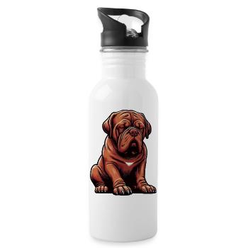 Mastiff de Bordeaux Propriétaire du Mastiff de Bordeaux - Gourde avec paille intégrée - blanc - Droite